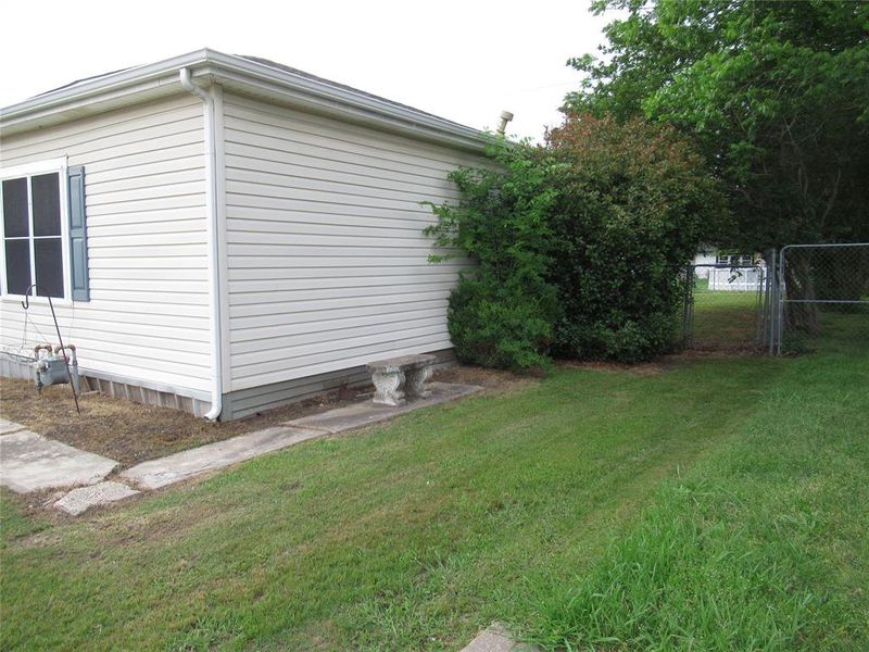 Leading to back yard