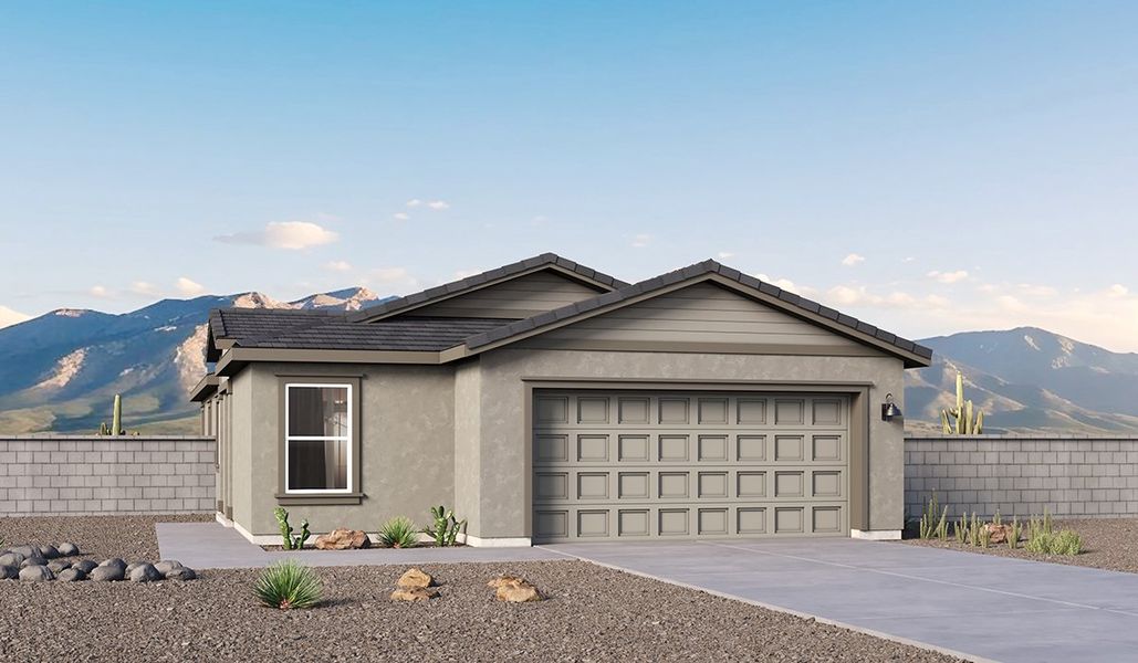 Representative exterior photo of a completed home built from the Aloe - C30A by D.R. Horton in Saguaro Bloom, Marana, AZ (Image 16).