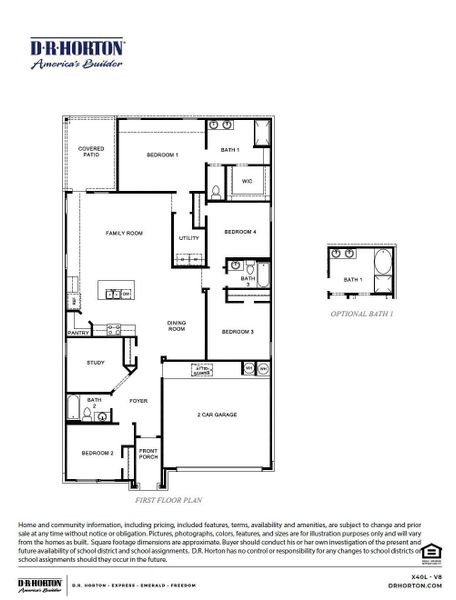 2D floor plan layout of this home in Caldwell Crossing, Iowa Colony, TX (Image 5).