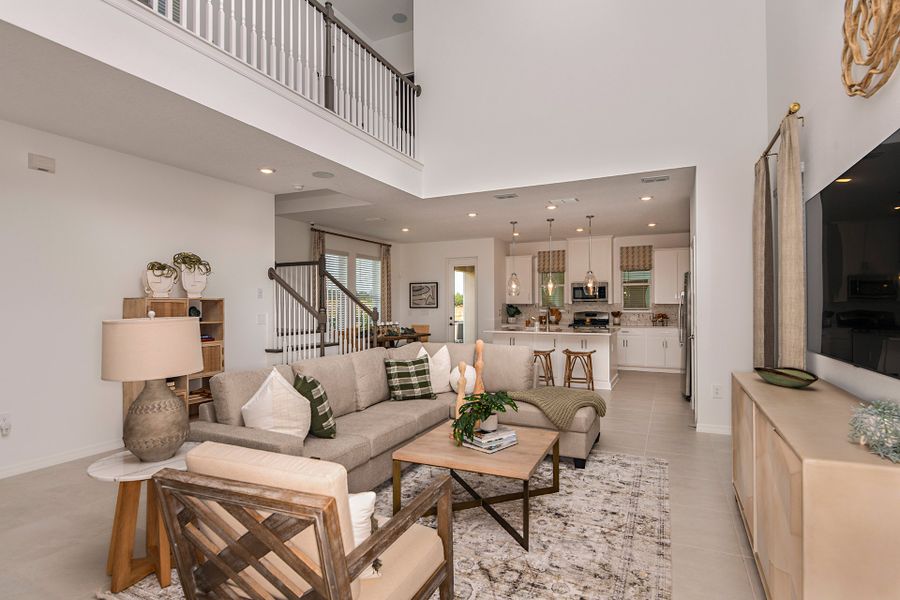 Furnished interior view inside a new home in Harvest at Ovation, Winter Garden (Image 6). Furnished interior view inside a new home in Harvest at Ovation, Winter Garden (Image 6).