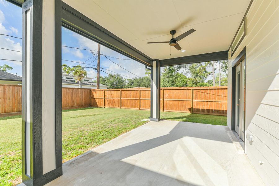 Exterior details and patio area of a home in , Houston (Image 3).