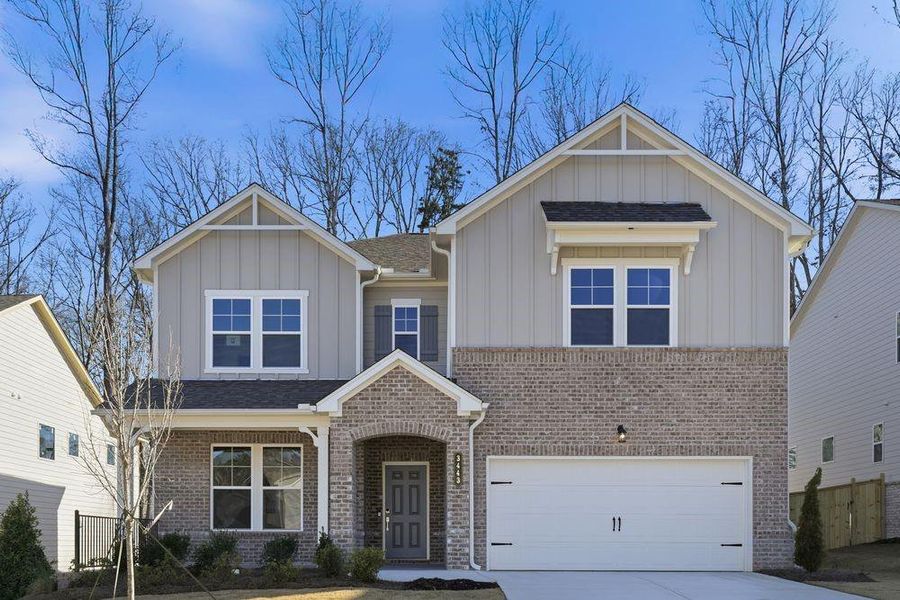 Front exterior of a new home in Bailey Fence, Dacula, GA, highlighting curb appeal (Image 22).