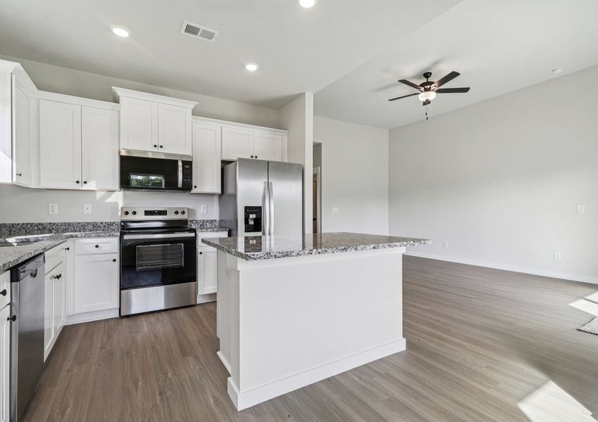 The island is spacious