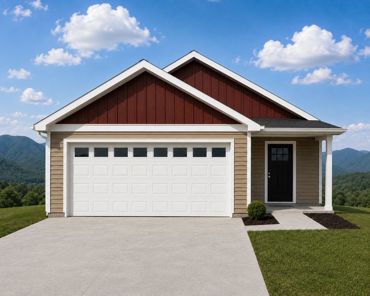 Representative exterior photo of a completed home built from the Shiloh by Enchanted Homes in Stones Throw, Inman, SC (Image 5).