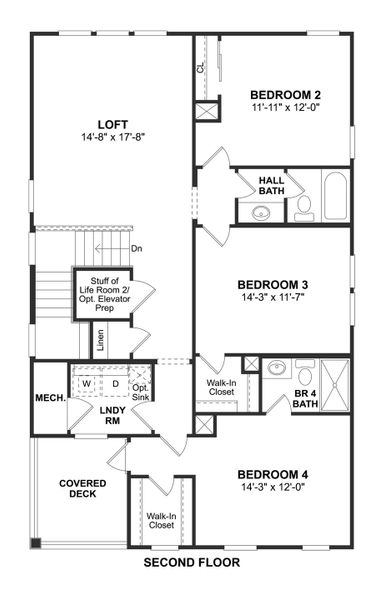2D floor plan layout for the Sapelo by K. Hovnanian® Homes in Sandy Oaks, Hilton Head Island, SC (Image 5).