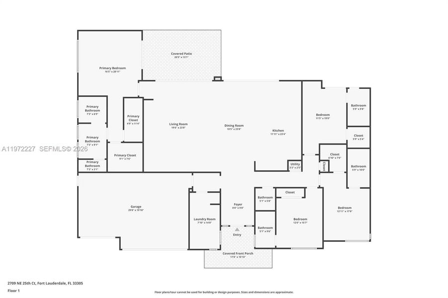 2D floor plan layout of this home in , Fort Lauderdale, FL (Image 4).