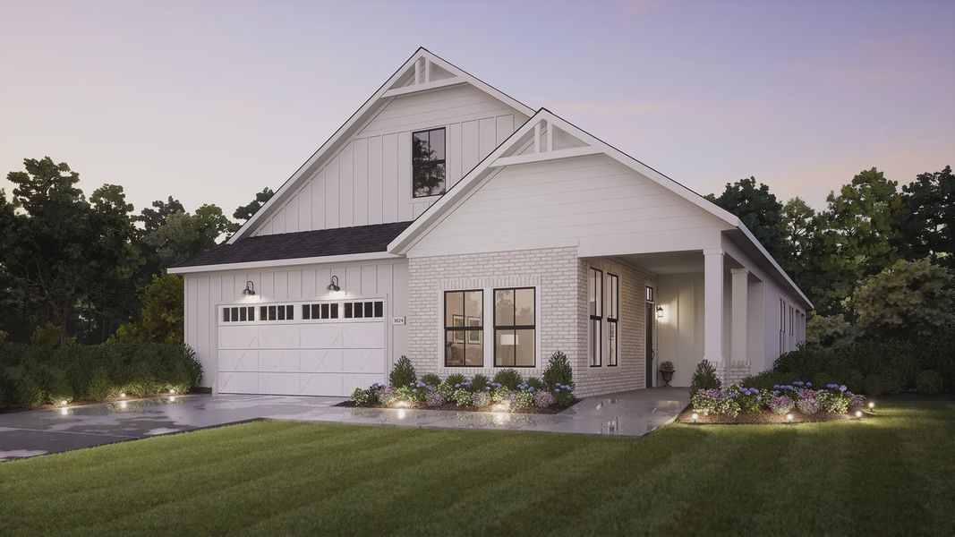 Representative exterior photo of a completed home built from the Verona by Epcon Communities in The Courtyards at Walters Farm, Huntersville, NC (Image 16).