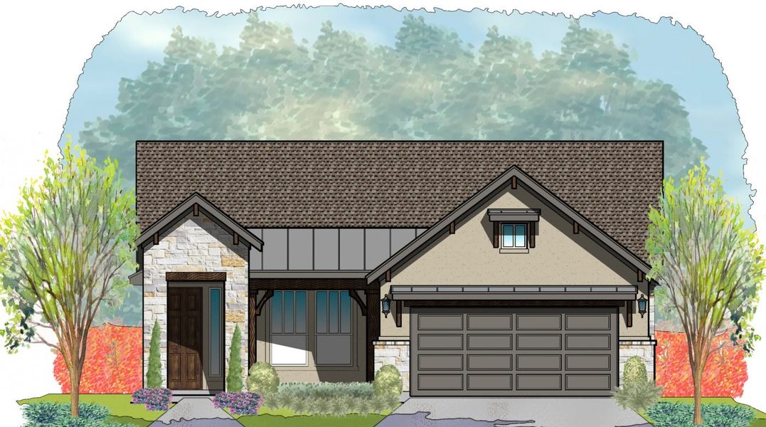 Representative exterior photo of a completed home built from the Wimberley by Carothers Executive Homes in Eagle Heights, Salado, TX (Image 1). Representative exterior photo of a completed home built from the Wimberley by Carothers Executive Homes in Eagle Heights, Salado, TX (Image 1).