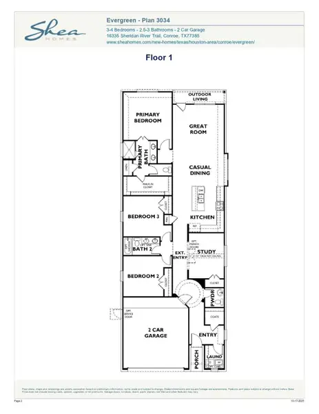 2D floor plan layout of this home in Evergreen 40', Conroe, TX (Image 1). 2D floor plan layout of this home in Evergreen 40', Conroe, TX (Image 1).