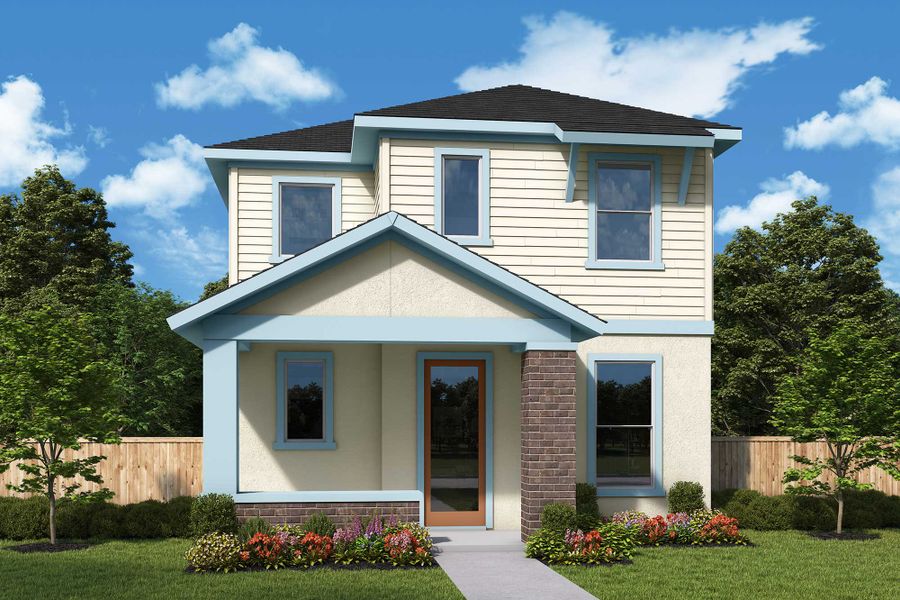 Representative exterior photo of a completed home built from the The Kahneman II by David Weekley Homes in Laureate Park at Lake Nona - Garden Series, Orlando, FL (Image 2).