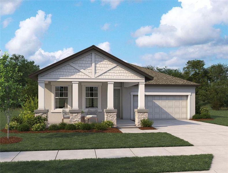 Front exterior of a new home in Berry Bay, Wimauma, FL, highlighting curb appeal (Image 1). Front exterior of a new home in Berry Bay, Wimauma, FL, highlighting curb appeal (Image 1).