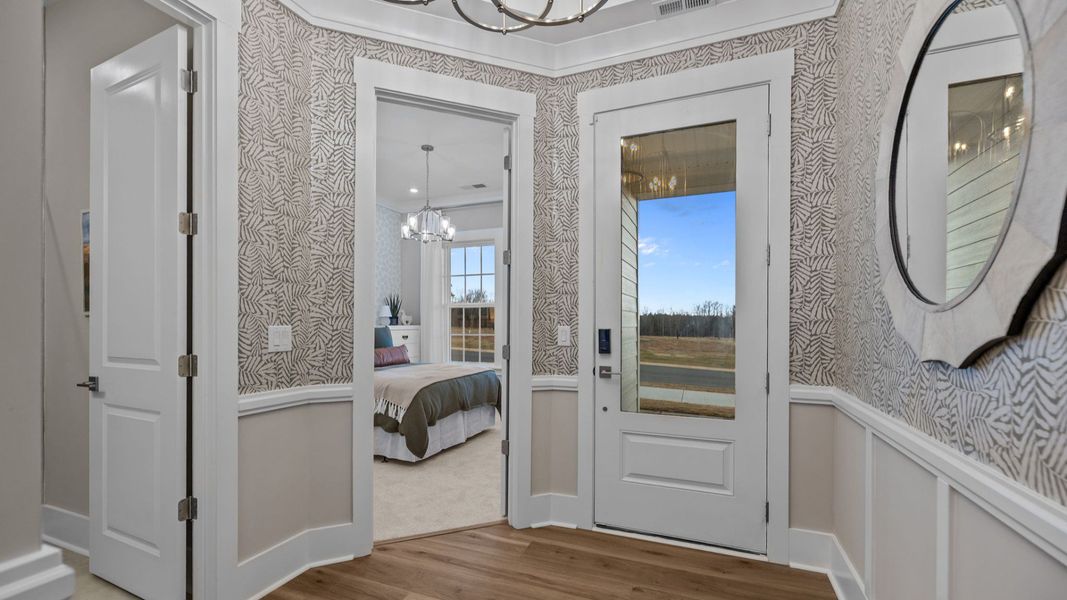 The Inspire Plan by DBR Homes bright and welcoming home entryway in Fort Mill, SC