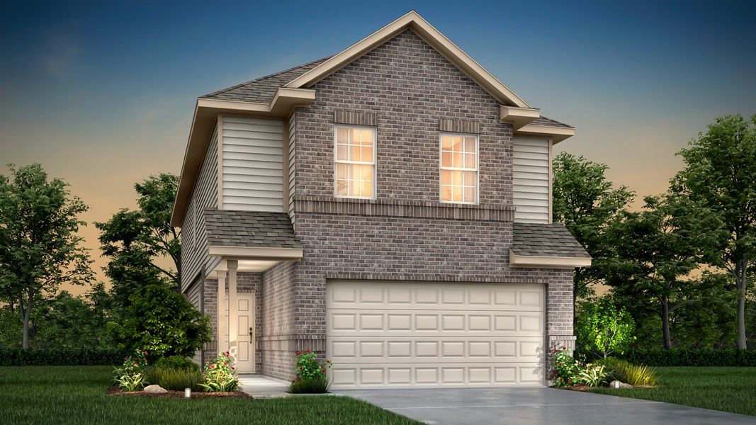 Representative exterior photo of a completed home built from the The Emerald by Legend Homes in Katzer Ranch, Converse, TX (Image 1). Representative exterior photo of a completed home built from the The Emerald by Legend Homes in Katzer Ranch, Converse, TX (Image 1).