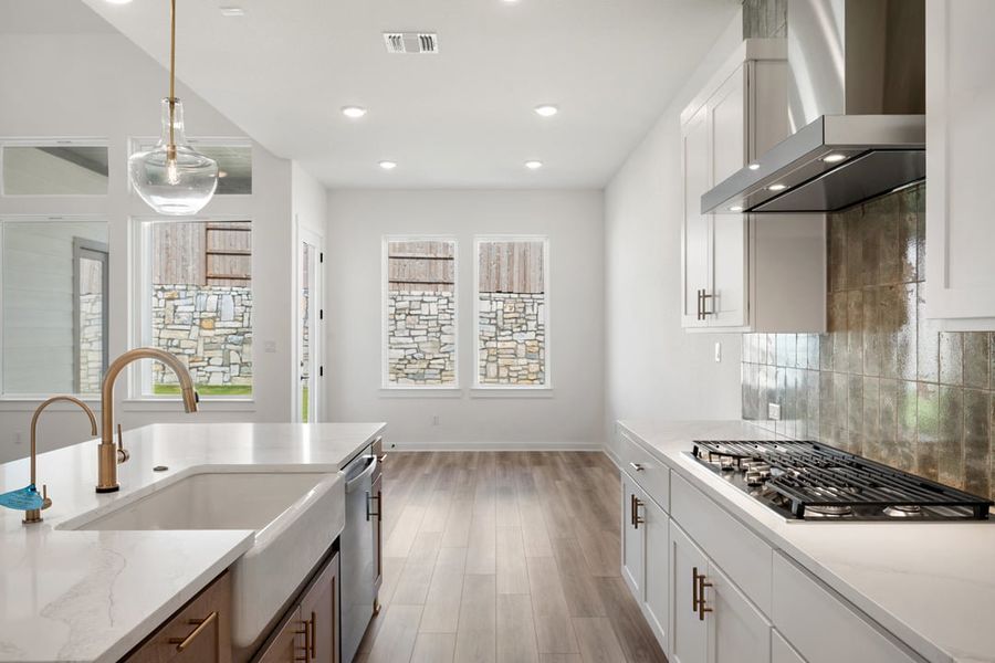 Furnished interior view inside a new home in Park Collection at Lariat, Liberty Hill (Image 8). Furnished interior view inside a new home in Park Collection at Lariat, Liberty Hill (Image 8).