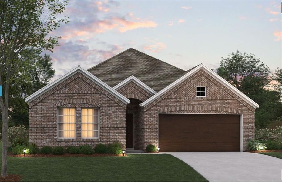 Front exterior of a new home in Sagebrook, Argyle, TX, highlighting curb appeal (Image 1). Front exterior of a new home in Sagebrook, Argyle, TX, highlighting curb appeal (Image 1).