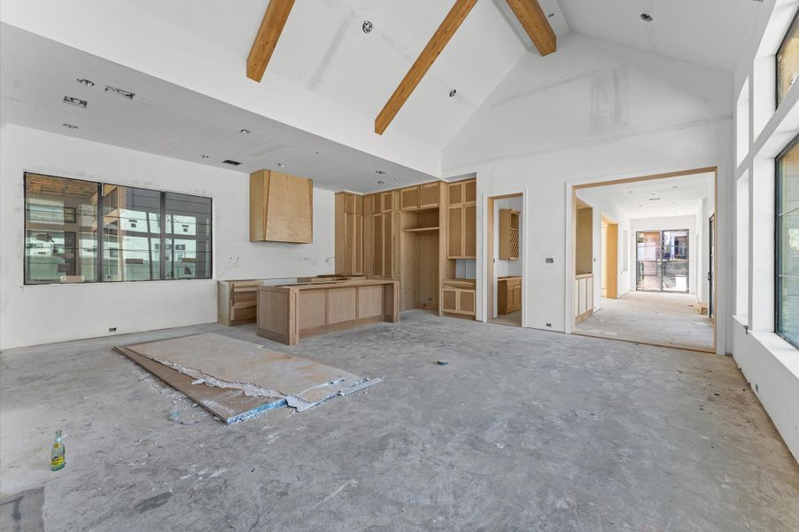 Another view of the spacious living and kitchen areas.