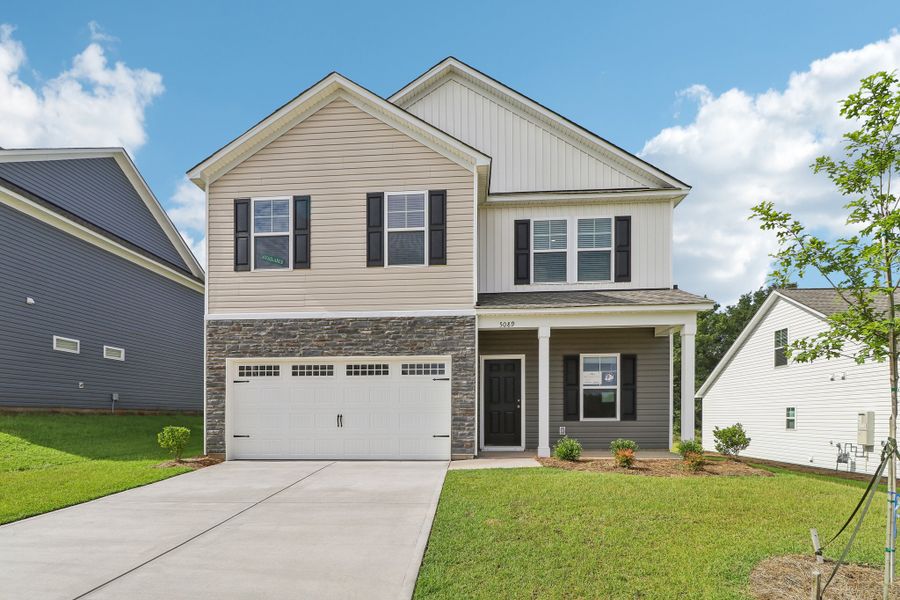 Representative exterior photo of a completed home built from the Kingston ll by Great Southern Homes in Portrait Hills, Aiken, SC (Image 18).