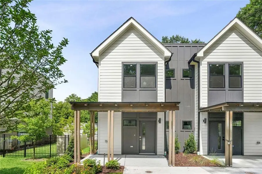 Front exterior of a new home in , Atlanta, GA, highlighting curb appeal (Image 2). Front exterior of a new home in , Atlanta, GA, highlighting curb appeal (Image 2).