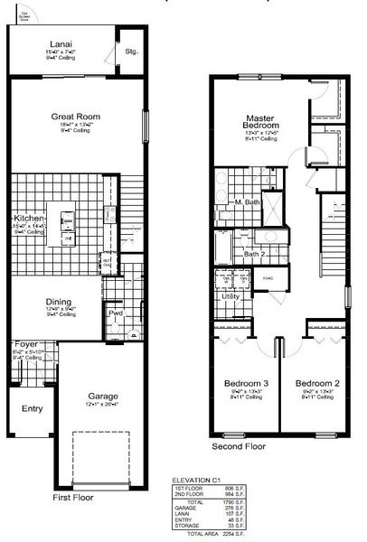2D floor plan layout of this home in Palm Grove, Lakewood Ranch, FL (Image 4).