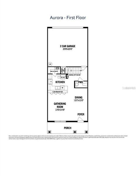 Aurora Floorplan - First Floor