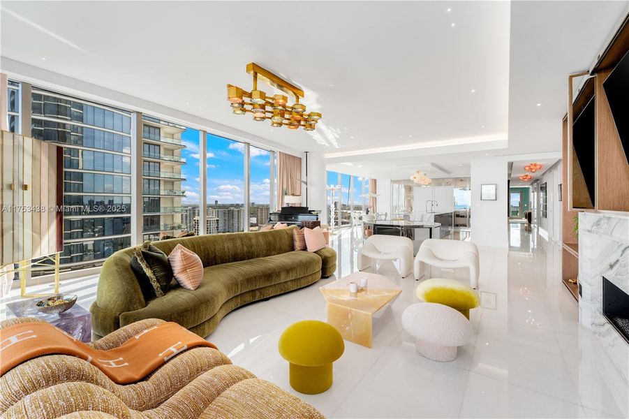 Furnished interior view inside a new home in , Sunny Isles Beach (Image 18). Furnished interior view inside a new home in , Sunny Isles Beach (Image 18).