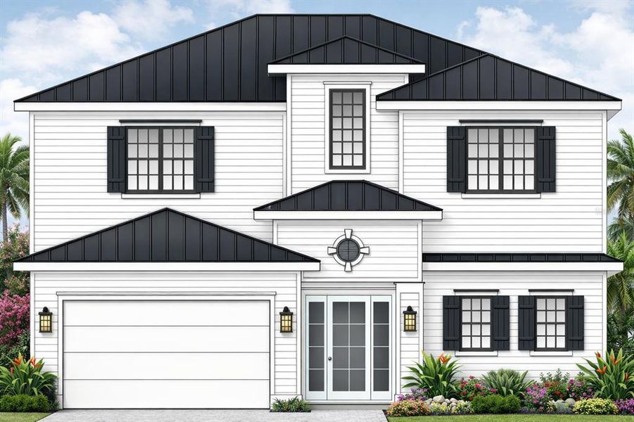 Front exterior of a new home in , Sarasota, FL, highlighting curb appeal (Image 1). Front exterior of a new home in , Sarasota, FL, highlighting curb appeal (Image 1).
