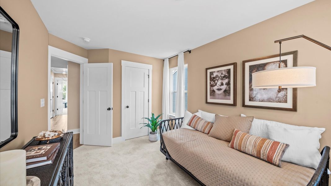 Representative furnished interior of a home built from the Corner Litchfield by DRB Homes in Gresham Station, Simpsonville (Image 17).