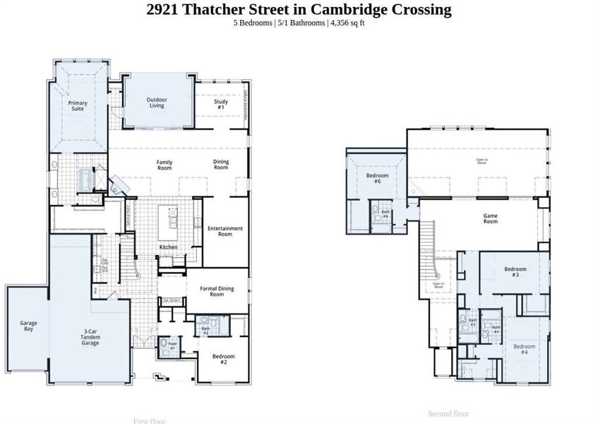 2D floor plan layout of this home in Cambridge Crossing, Celina, TX (Image 2). 2D floor plan layout of this home in Cambridge Crossing, Celina, TX (Image 2).
