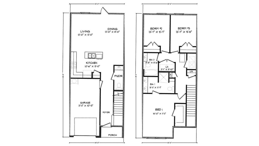 2D floor plan layout of this home in Colonial East Townhomes, Panama City Beach, FL (Image 3).