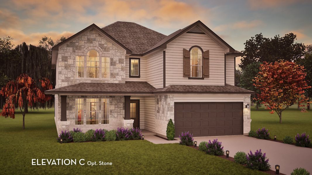 Representative exterior photo of a completed home built from the Snowmass by CastleRock Communities in Sundance Cove, Crosby, TX (Image 21).