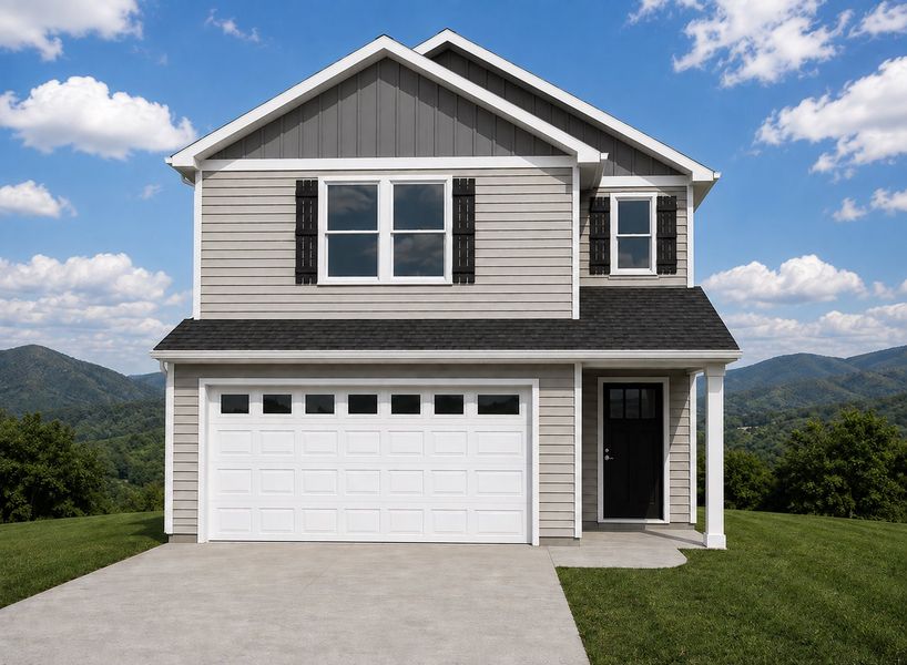 Representative exterior photo of a completed home built from the Hunter by Enchanted Homes in Stones Throw, Inman, SC (Image 4).