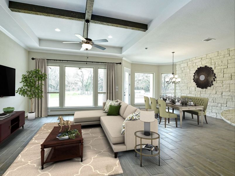 Representative furnished interior of a home built from the Siena II by Giddens Homes in Clearwater Ranch, Liberty Hill (Image 87).