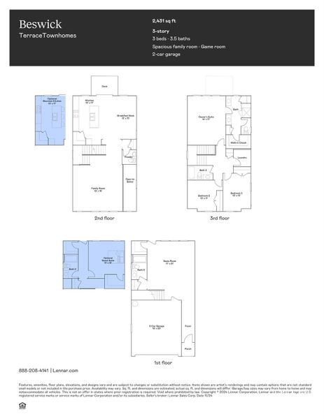 2D floor plan layout of this home in Village of Waxhaw, Waxhaw, NC (Image 2).