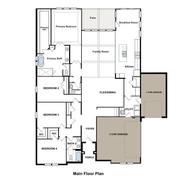 2D floor plan layout for the Lincoln by GFO Home in Sweetgrass, Haslet, TX (Image 2). 2D floor plan layout for the Lincoln by GFO Home in Sweetgrass, Haslet, TX (Image 2).