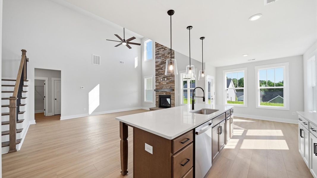 Furnished interior view inside a new home in Kayfield at Midway, Anderson (Image 9).