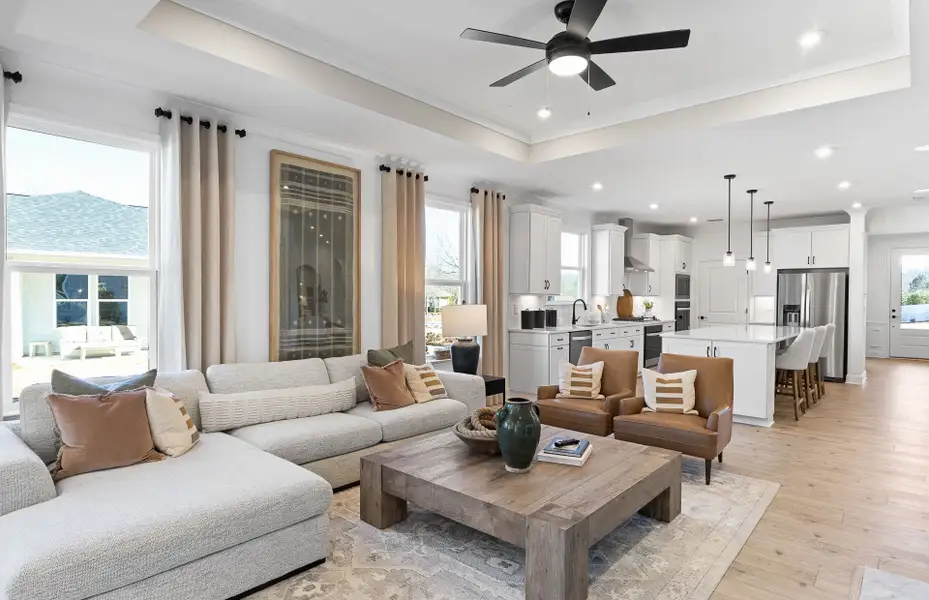 Furnished interior view inside a new home in Sun City Peachtree, Griffin (Image 4). Furnished interior view inside a new home in Sun City Peachtree, Griffin (Image 4).