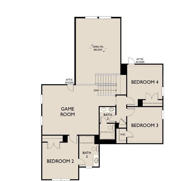 2D floor plan layout of this home in Blue Heron Estates, Mont Belvieu, TX (Image 3).