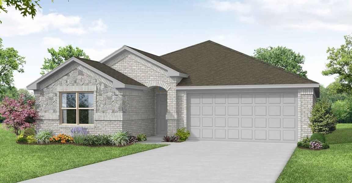 Representative exterior photo of a completed home built from the Boston by Impression Homes in Terra Vella, Haslet, TX (Image 13).