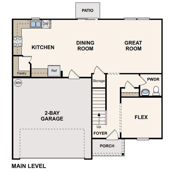 2D floor plan layout of this home in Frey Creek, Spartanburg, SC (Image 3).