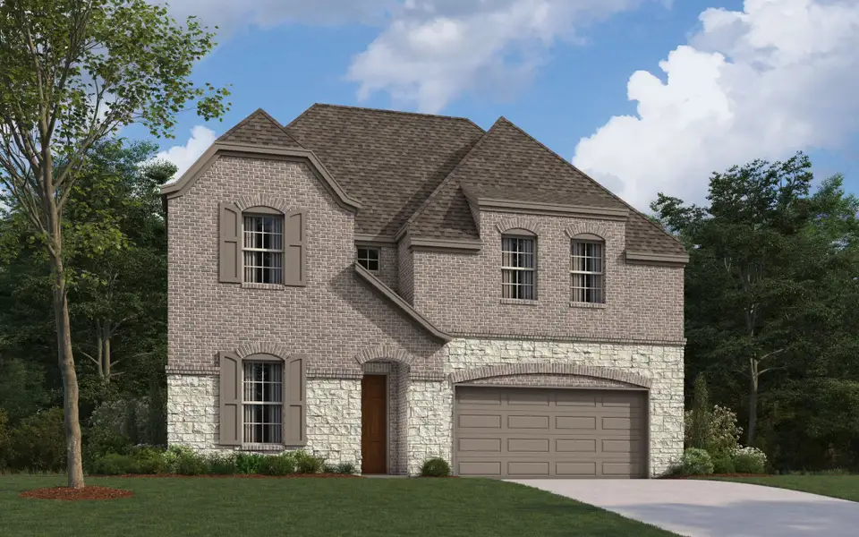 Representative exterior photo of a completed home built from the The Galveston II by William Ryan Homes in Aster Park, McKinney, TX (Image 3).