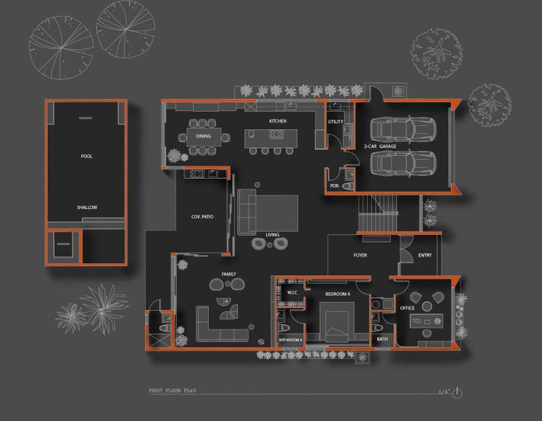 2D floor plan layout of this home in , Boca Raton, FL (Image 5).