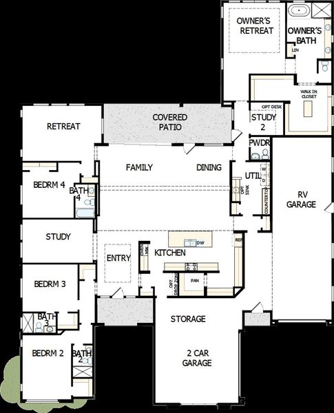 2D floor plan layout of this home in Tierra at Legado West, Queen Creek, AZ (Image 2).