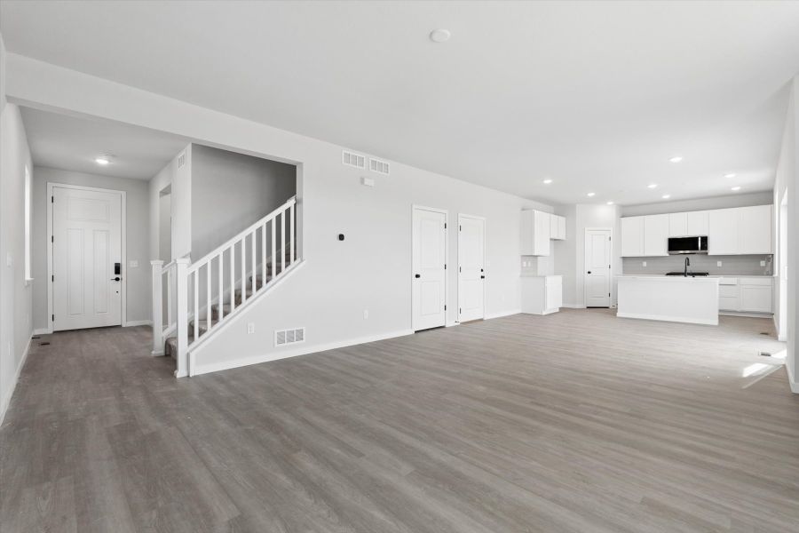 A large empty room. A large empty room.