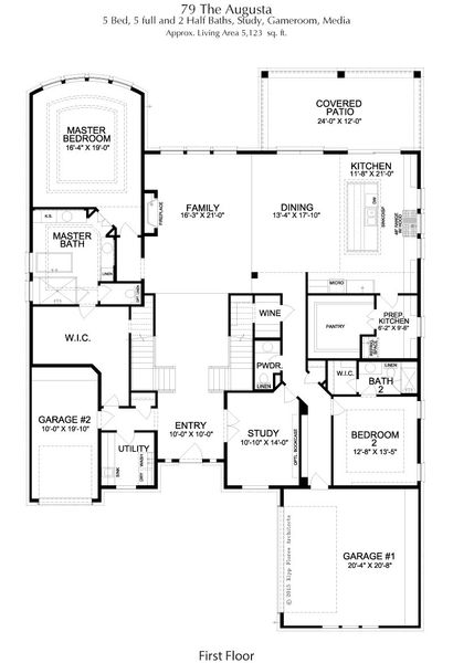 2D floor plan layout for the Augusta by Landon Homes in Fields Reserve - 70's, Frisco, TX (Image 22). 2D floor plan layout for the Augusta by Landon Homes in Fields Reserve - 70's, Frisco, TX (Image 22).