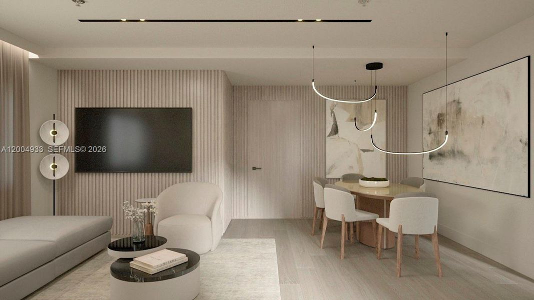 Furnished interior view inside a new home in , Miami Beach (Image 11).