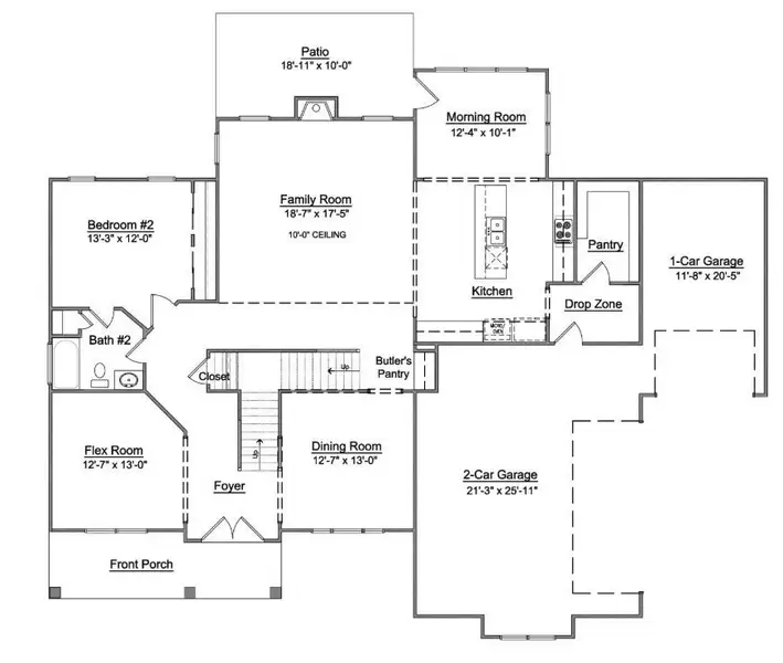 2D floor plan layout for the Greenwood by Niblock Homes in Saddlehorn, Troutman, NC (Image 2). 2D floor plan layout for the Greenwood by Niblock Homes in Saddlehorn, Troutman, NC (Image 2).