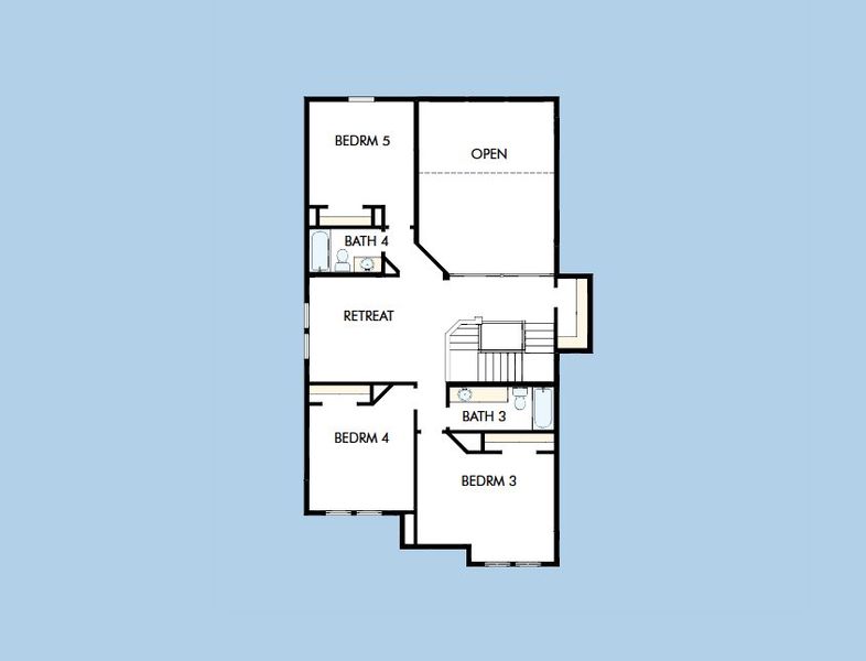 2D floor plan layout for the The Emmett by David Weekley Homes in Goodland – Manor Series, Venus, TX (Image 4). 2D floor plan layout for the The Emmett by David Weekley Homes in Goodland – Manor Series, Venus, TX (Image 4).