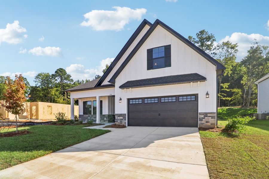 Representative exterior photo of a completed home built from the Audrey II by Great Southern Homes in Collins Cove, Chapin, SC (Image 30).