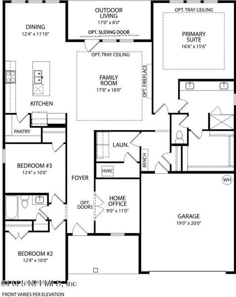 2D floor plan layout of this home in Landing at Olde Florida, St. Augustine, FL (Image 4).