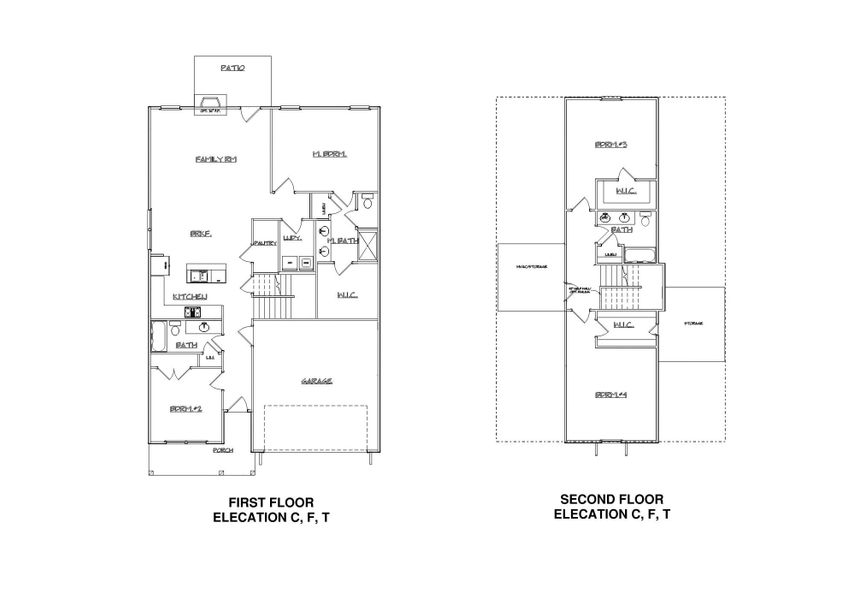 2D floor plan layout of this home in Hitchcock Preserve 55', Aiken, SC (Image 2).
